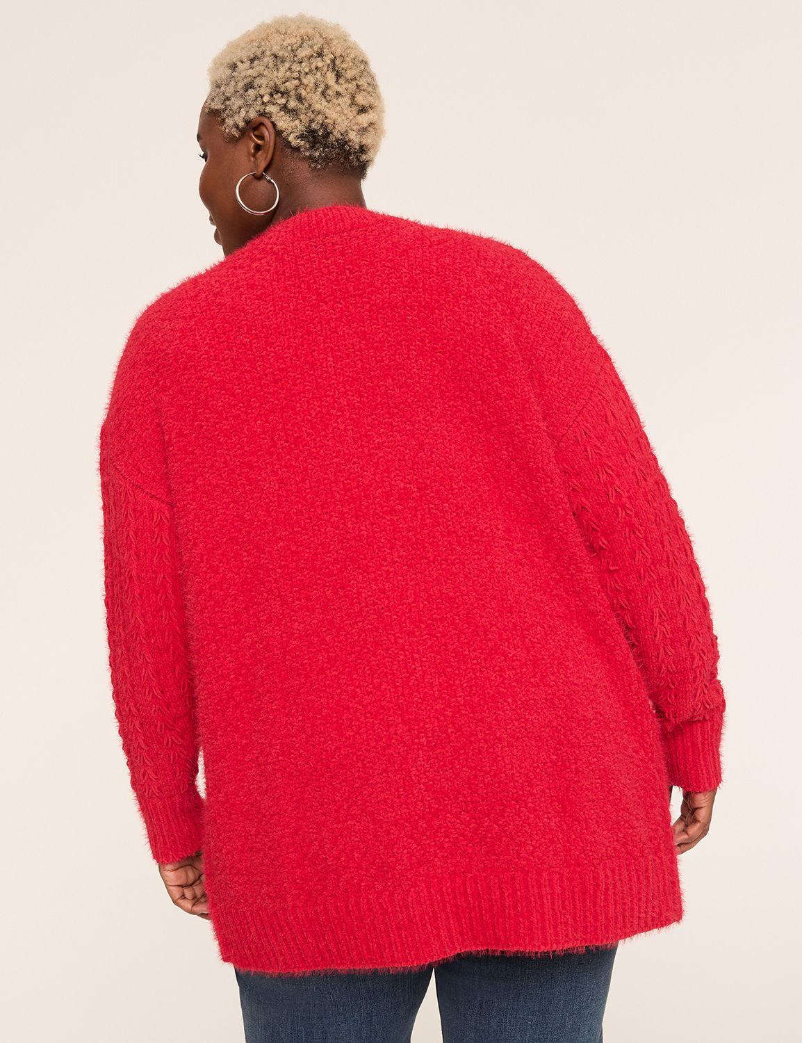 Open-Front Stitch Cardigan