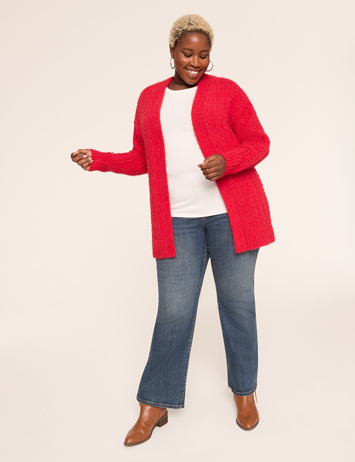 Classic Long Sleeve Open Front Stit Product Image 3
