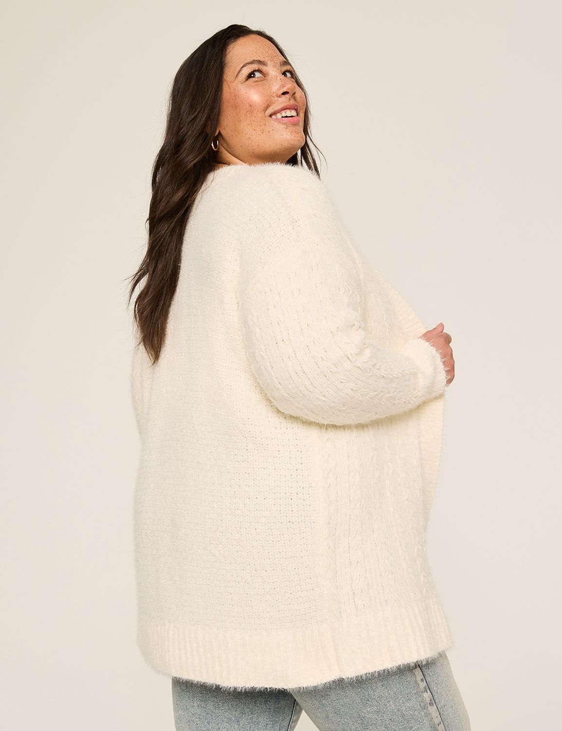 Open-Front Stitch Cardigan