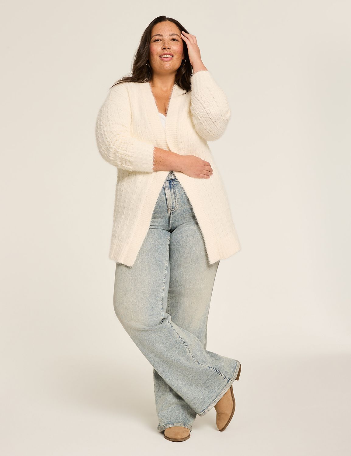 Classic Long Sleeve Open Front Stit Product Image 3