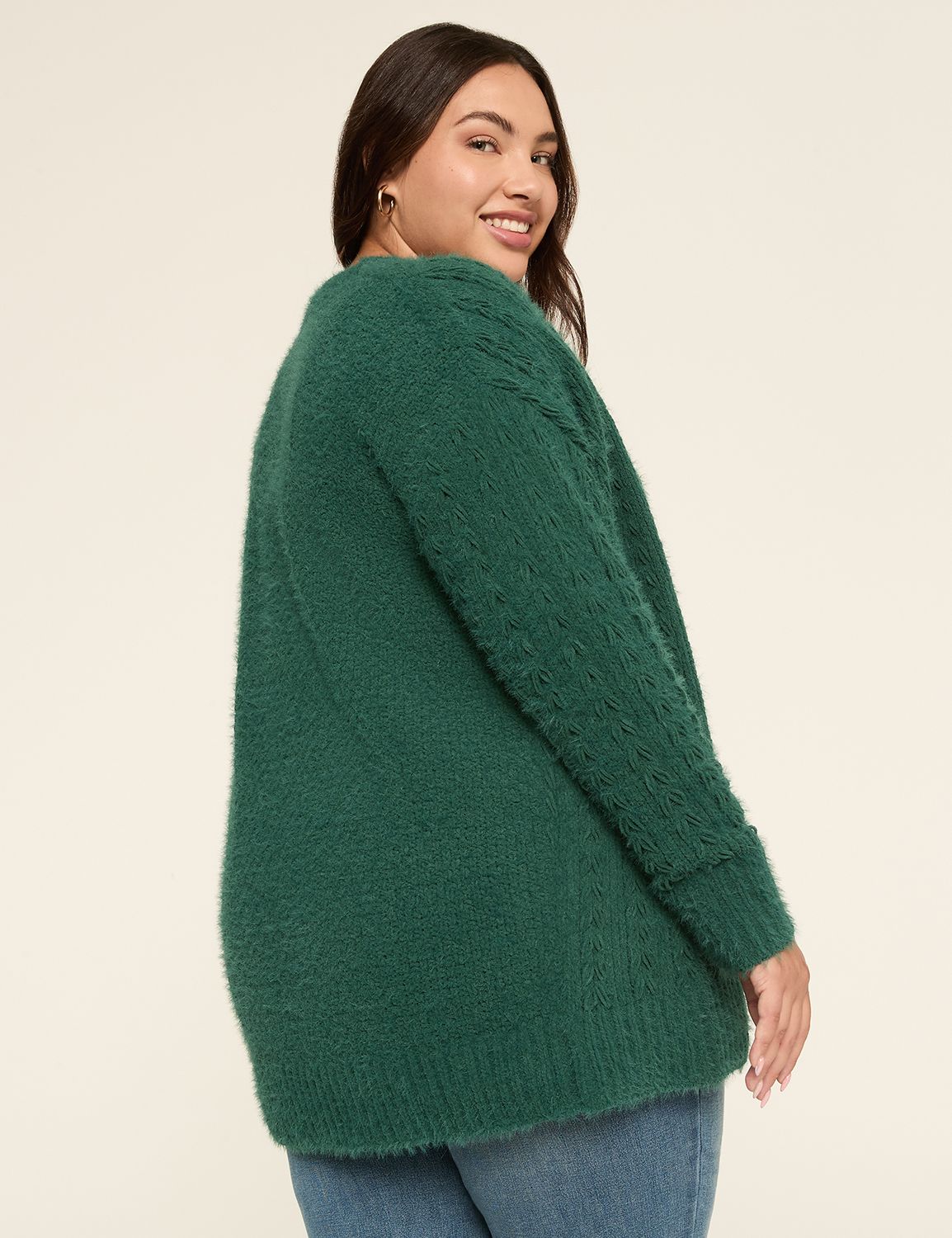 Open-Front Stitch Cardigan