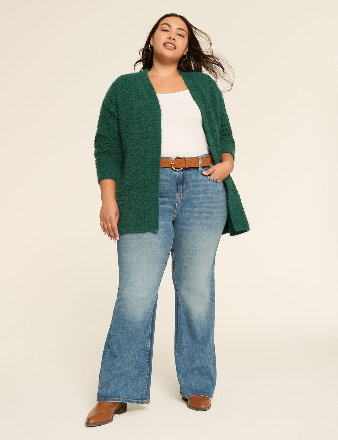 Classic Long Sleeve Open Front Stit Product Image 3