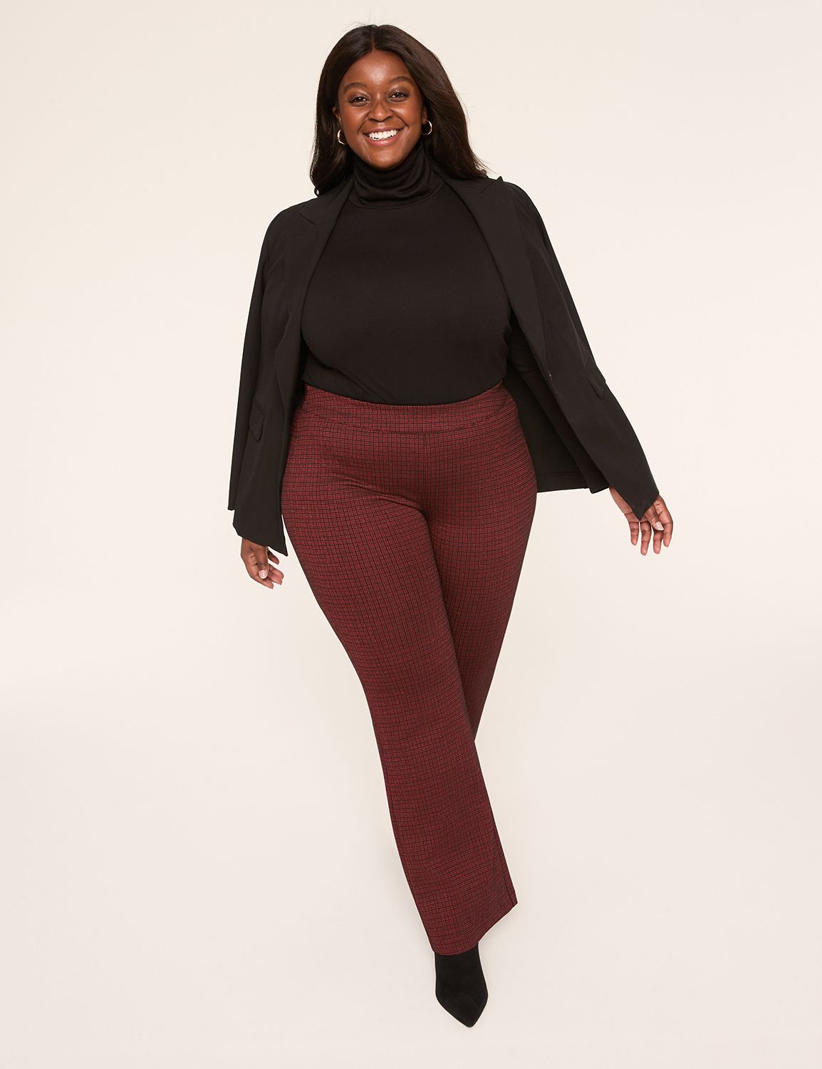 PONTE PULLON HIGH RISE FLARE - RED Product Image 3