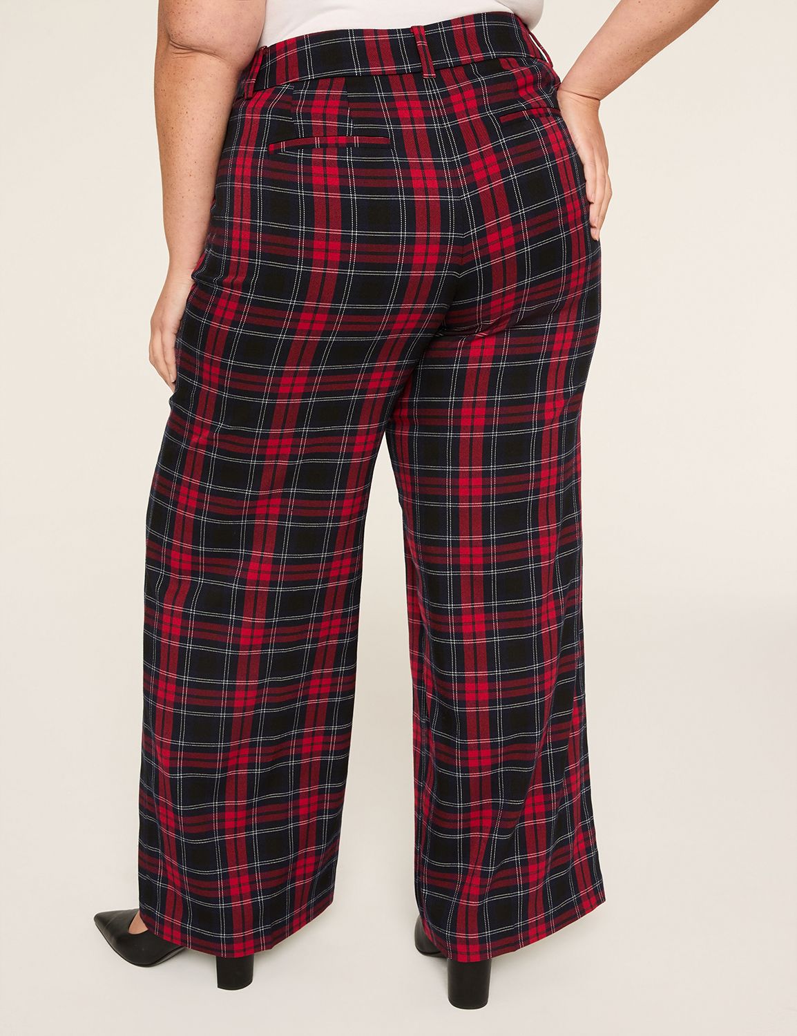 Perfect Drape High-Rise Plaid Wide Leg Pant
