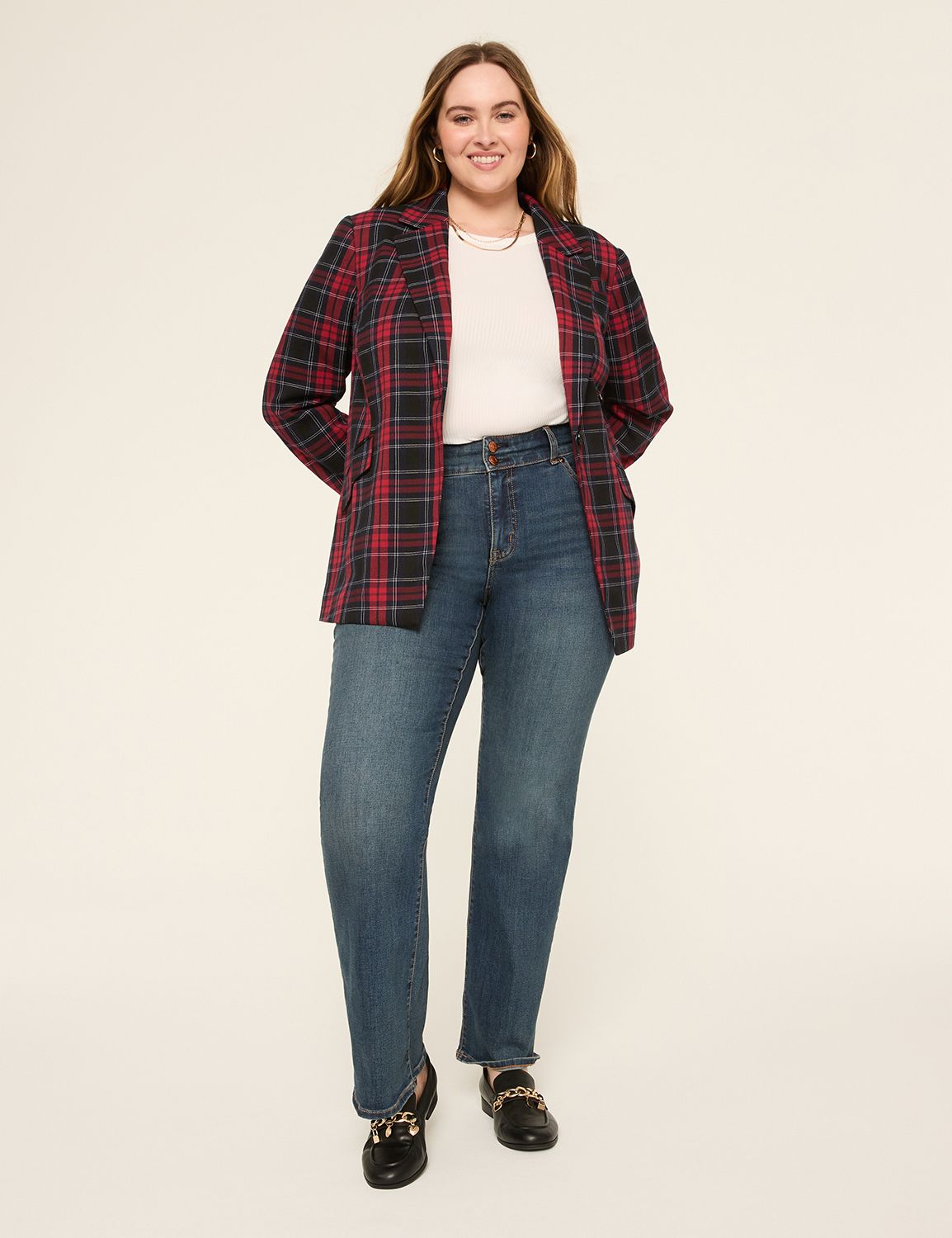 The Perfect Drape Blazer-DK NAVY/CR Product Image 4