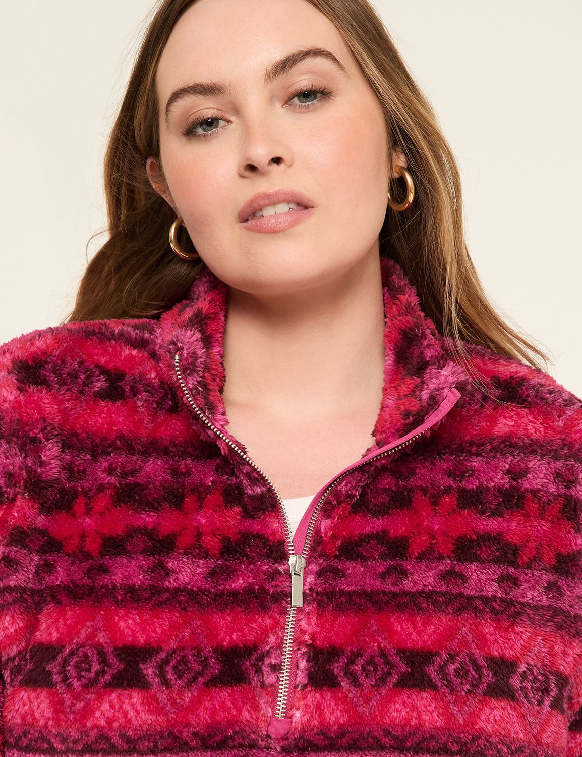 Long Sleeve 1/2 Zip Sherpa Mock Nec Product Image 4