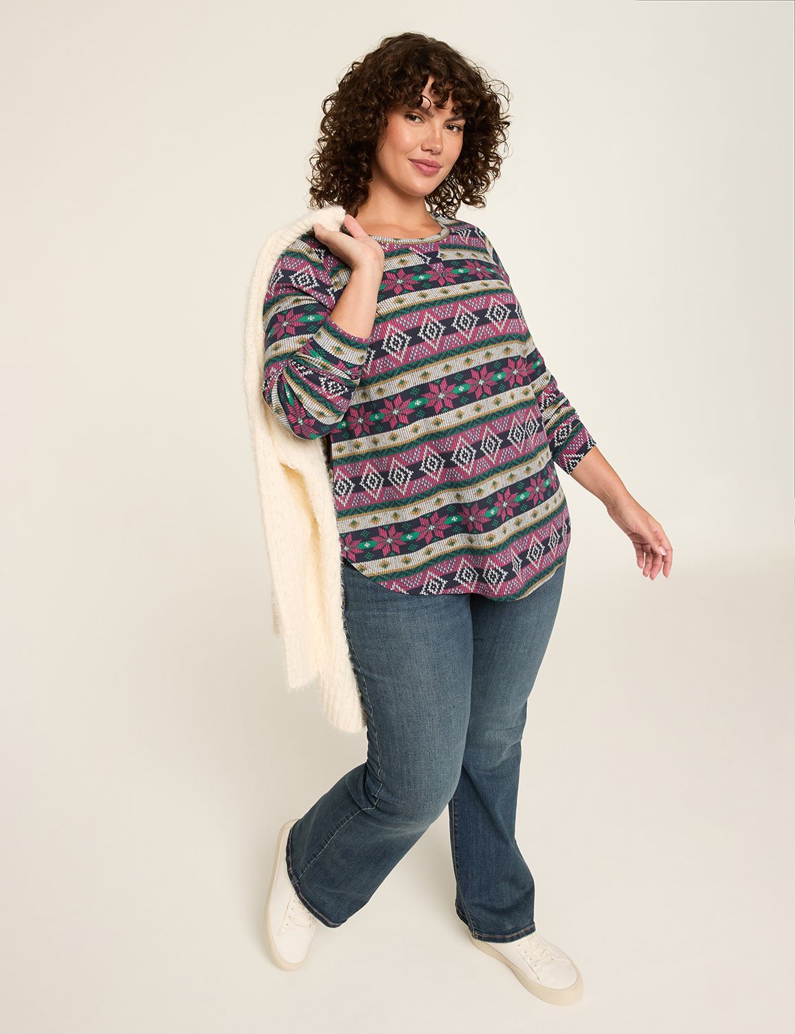 Classic Long Sleeve Scoop Hem Tunic Product Image 3