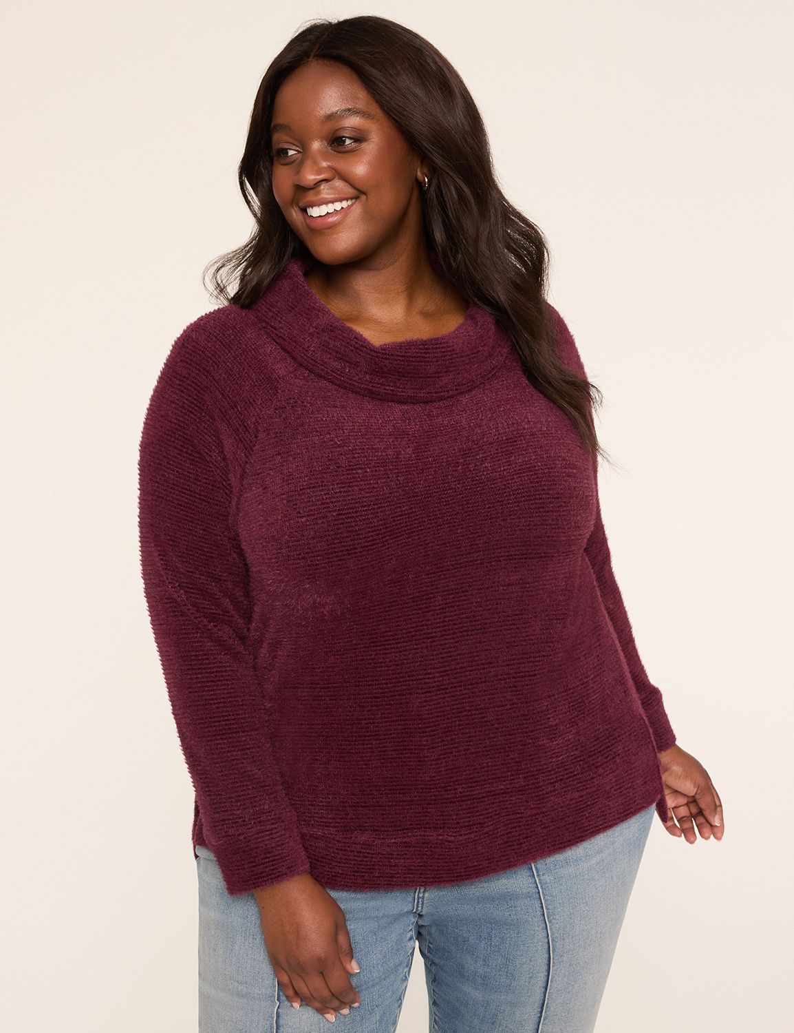 Cowl-Neck Textured Pullover