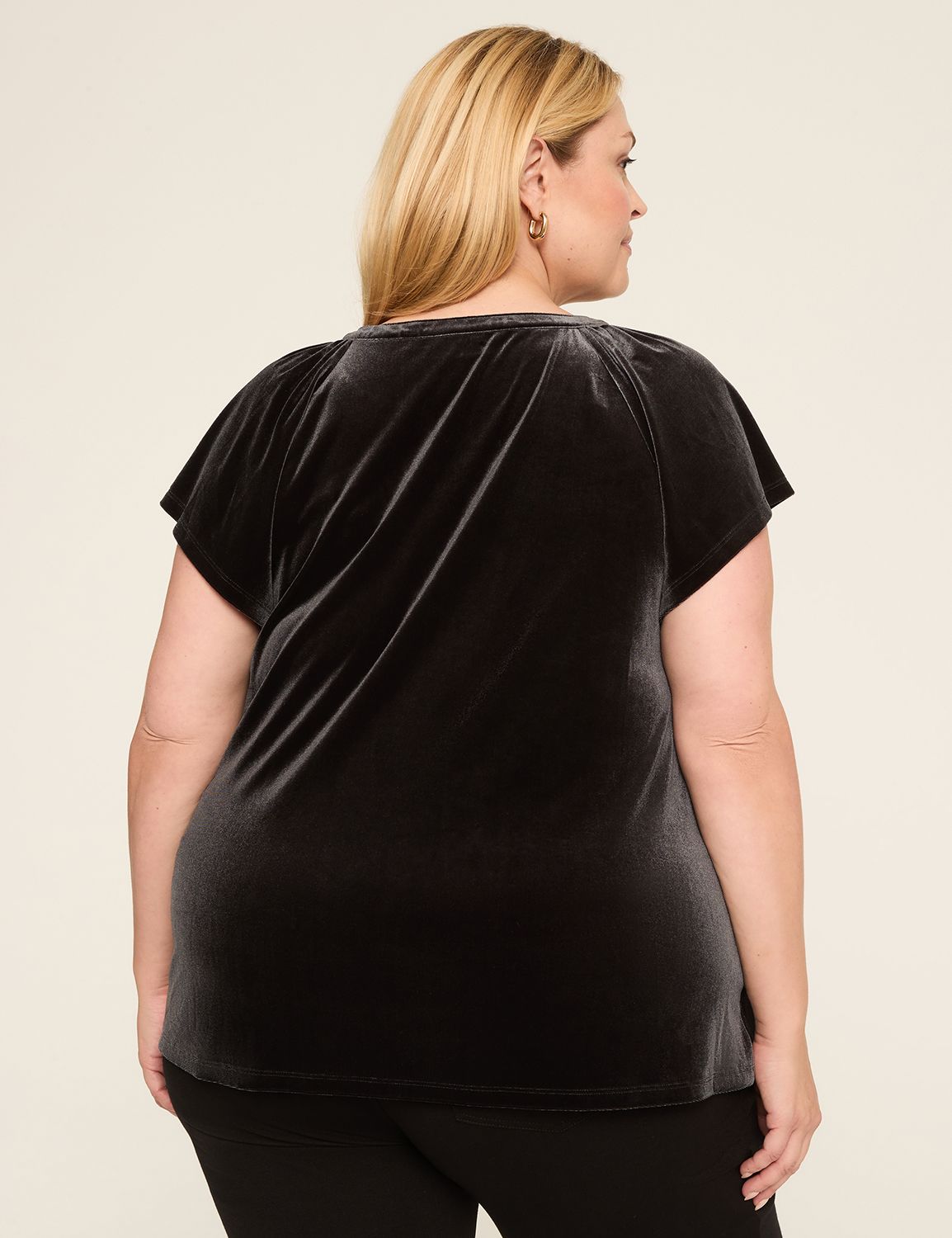 Velvet Notch-Neck Top