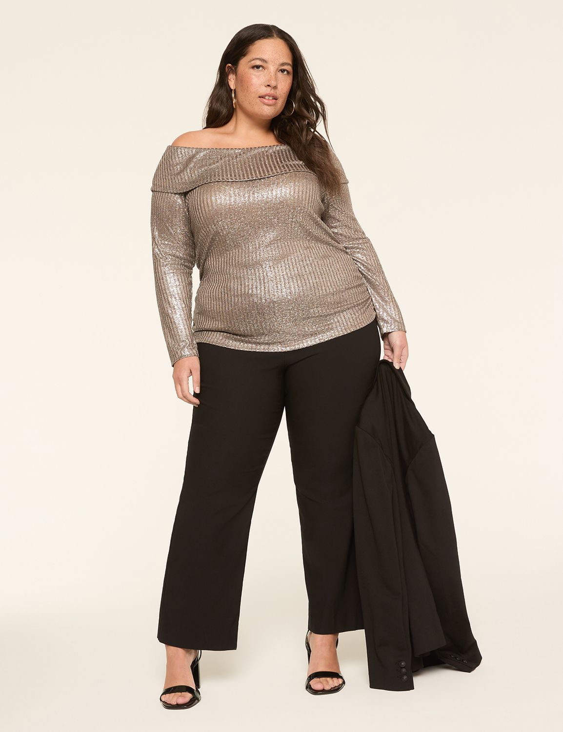 Long Sleeve Off the Shoulder Cozy R Product Image 3