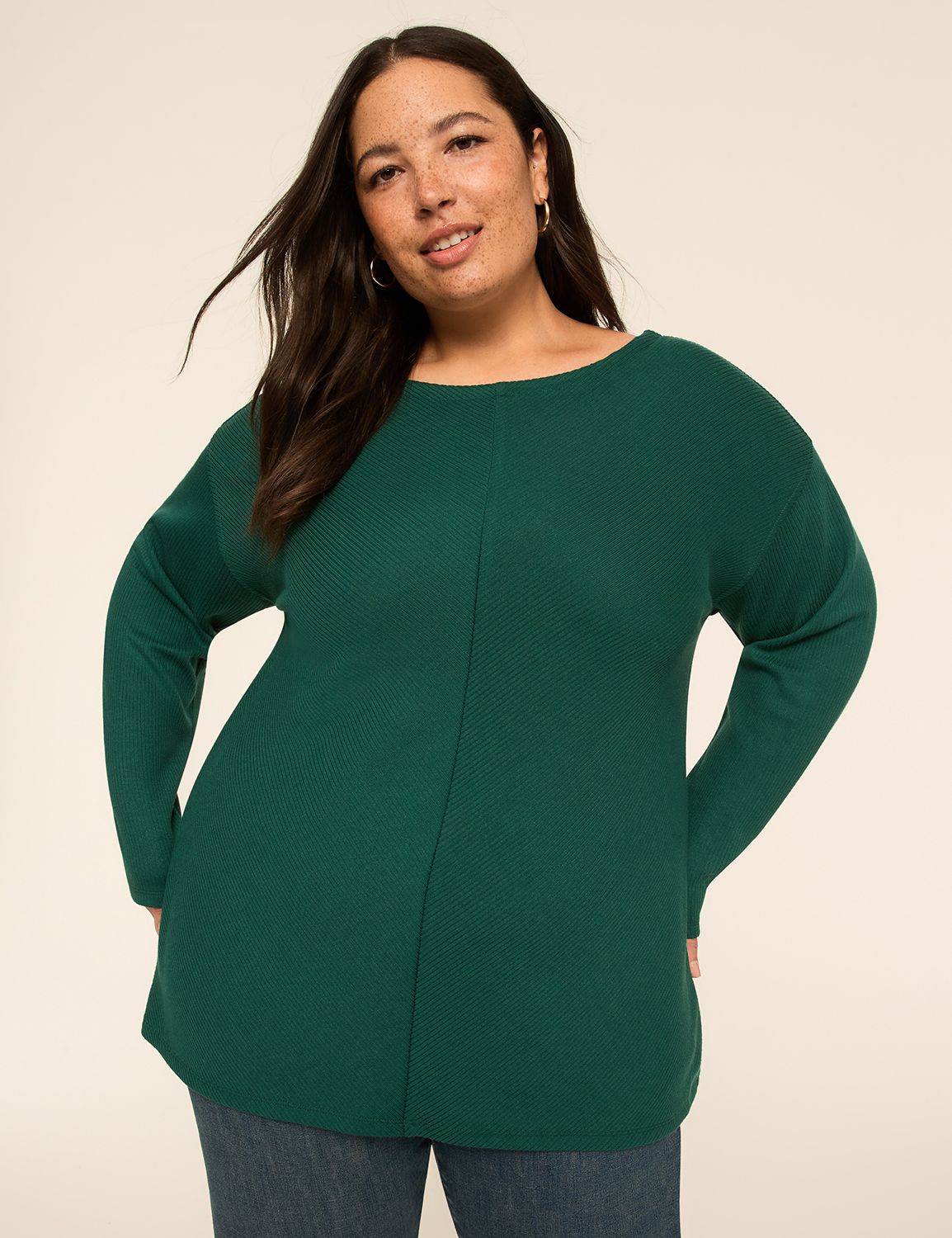 Crew-Neck Drop Shoulder Top