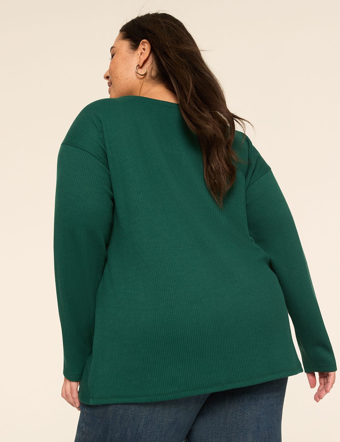 Crew-Neck Drop Shoulder Top