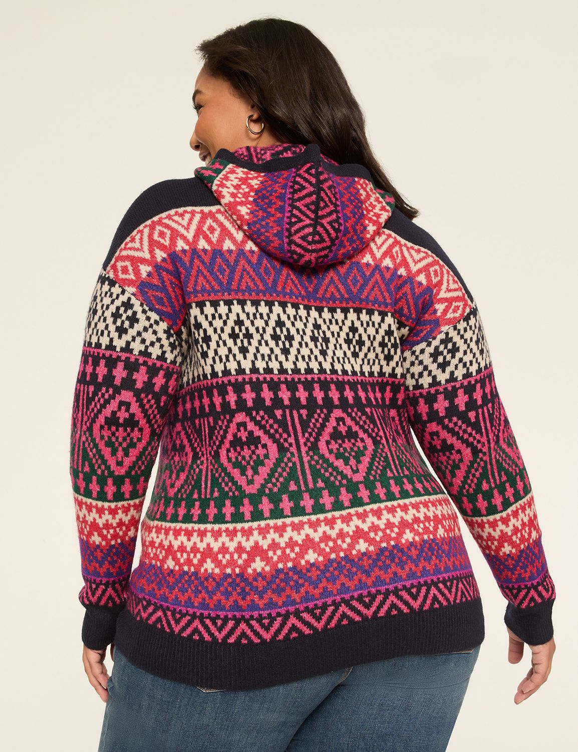 Fair Isle Mushroom Zip Hoodie
