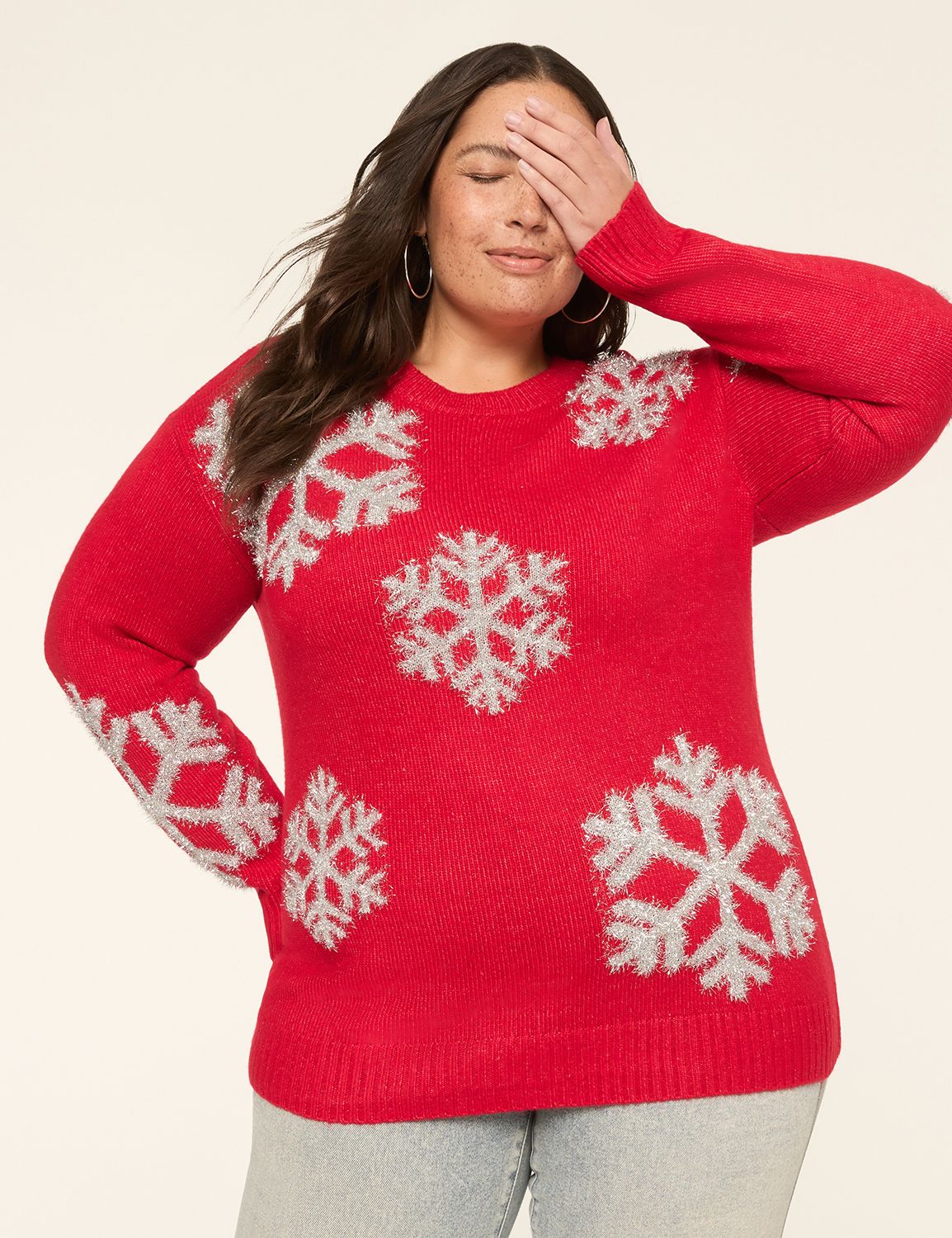 Sparkle Snowflake Pullover Sweater