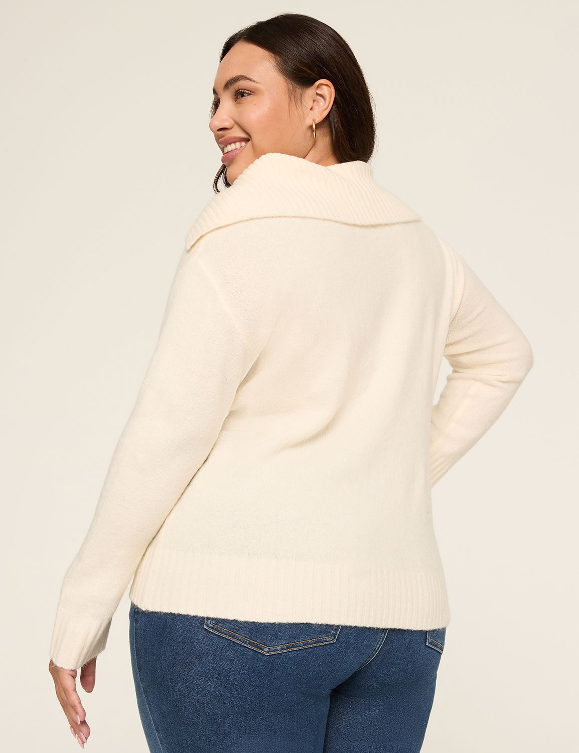 Button-Collar Pullover Sweater