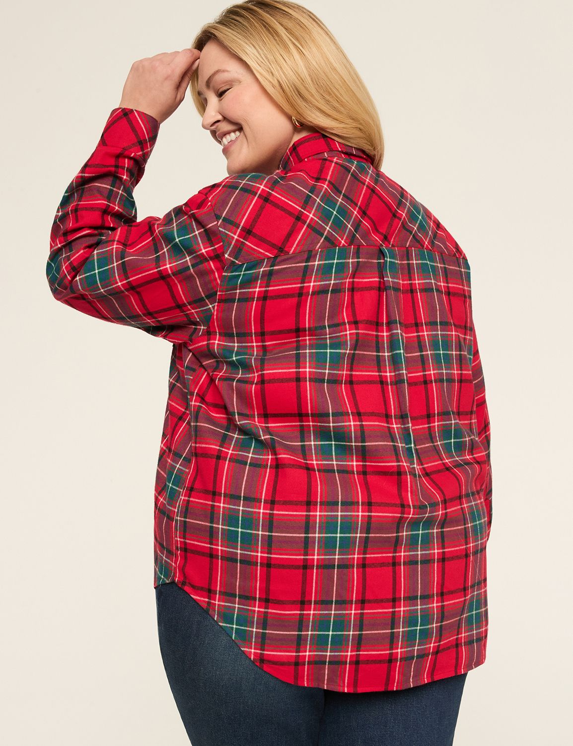 Classic Long Sleeve Button Down Pla Product Image 2