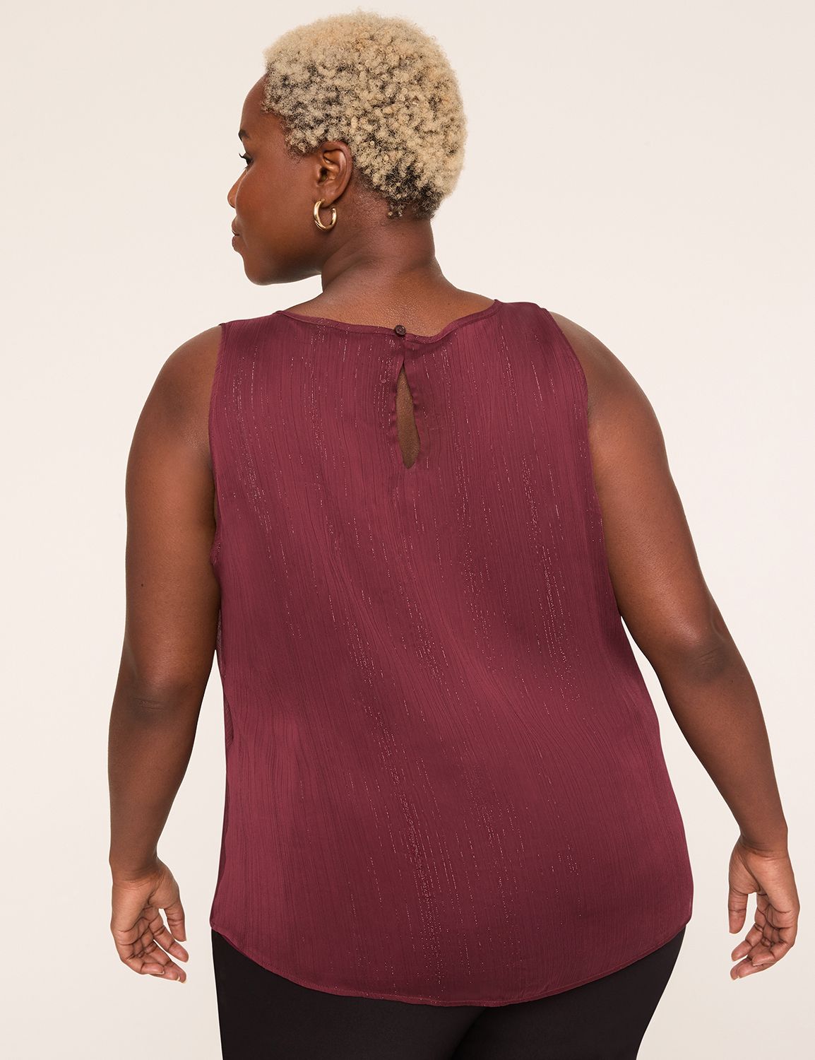 Swing Shimmer Boatneck Pleated Tank