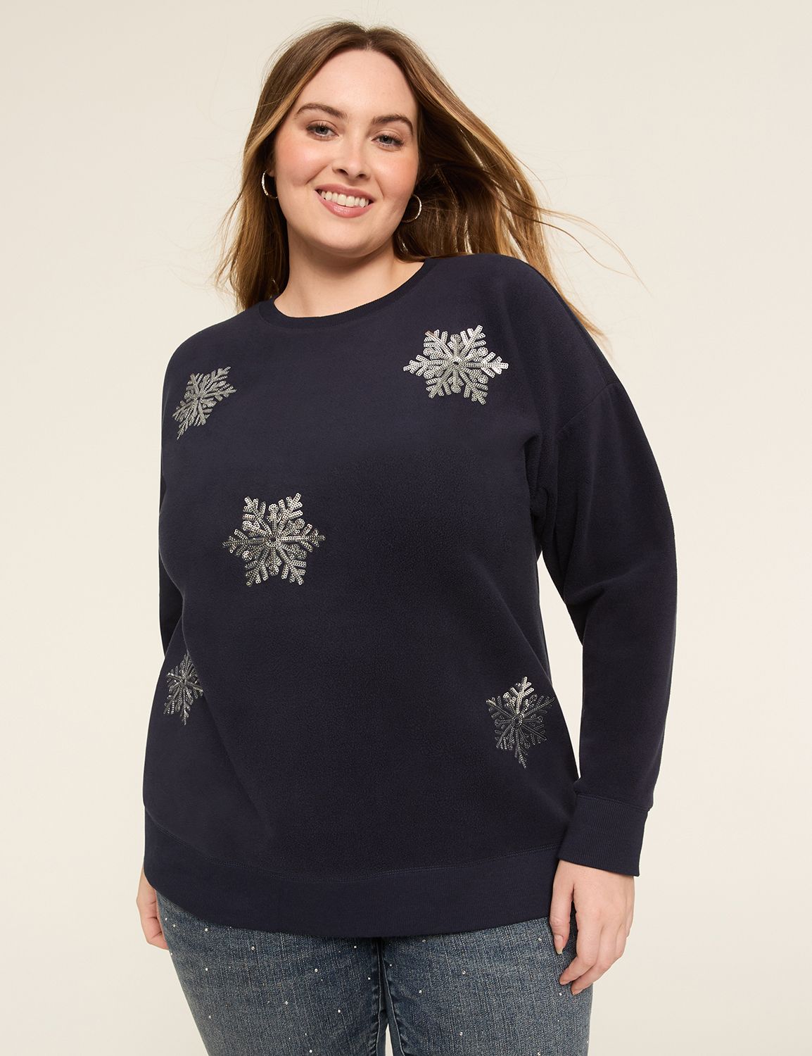 Long Sleeve Crew Neck Drop Shoulder Product Image 1
