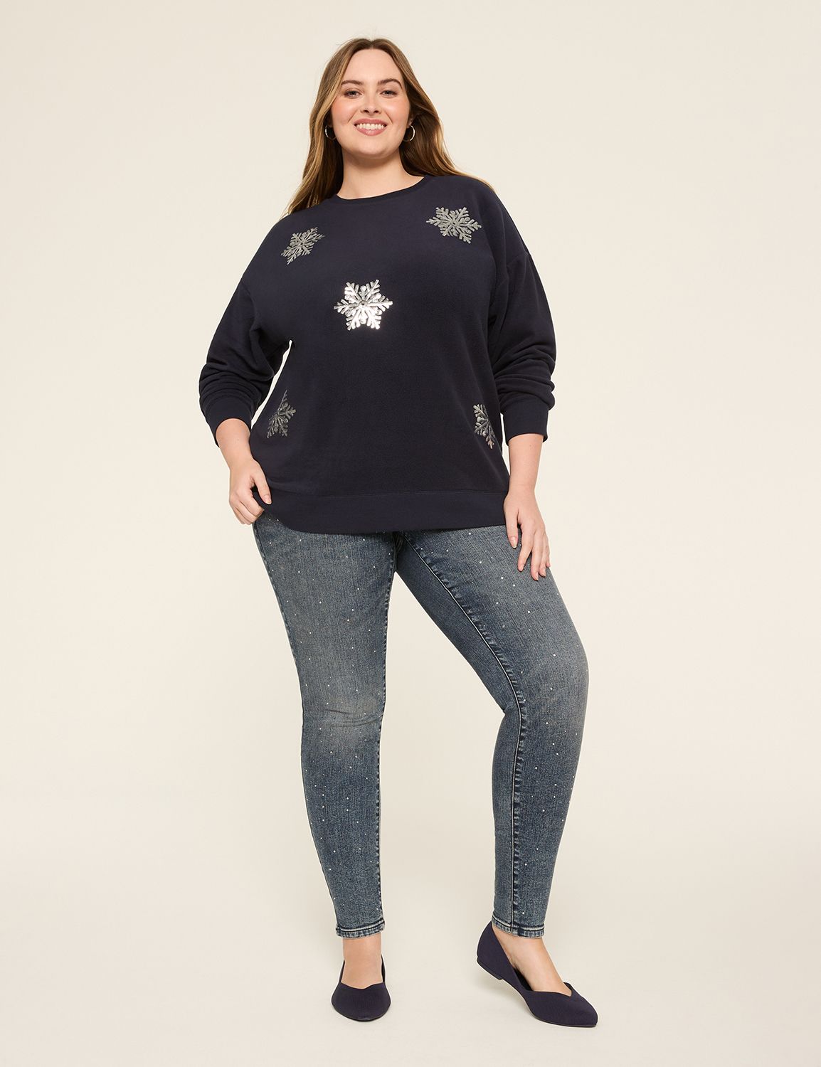 Long Sleeve Crew Neck Drop Shoulder Product Image 3
