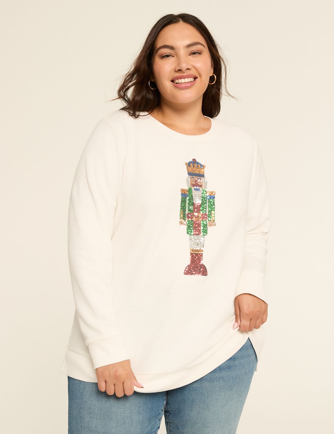 Long Sleeve Crew Neck Sweatshirt wi Product Image 1