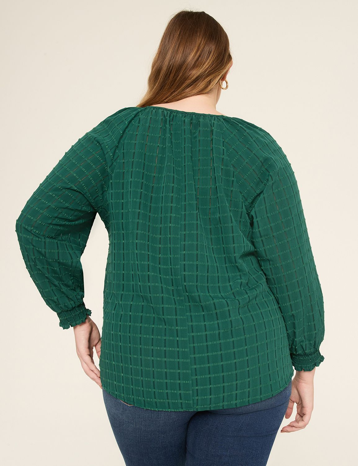 Swing Split-Neck Popover Blouse