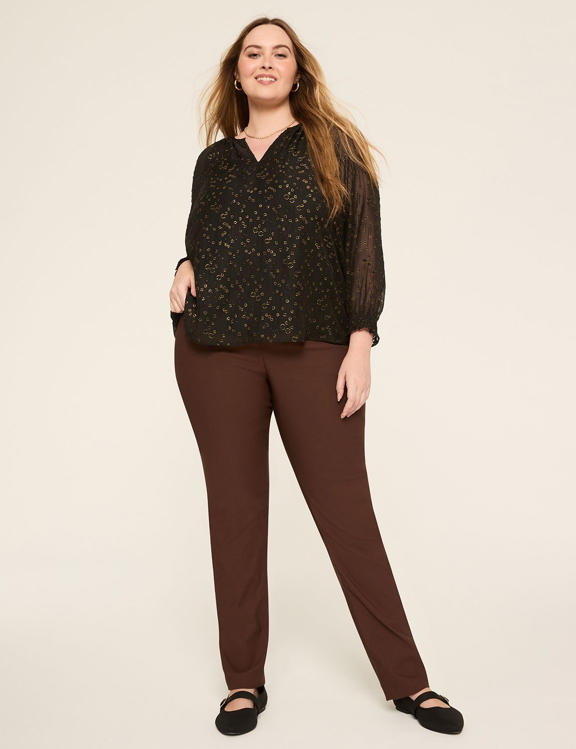 Swing Bracelet Sleeve Split Neck Po Product Image 3