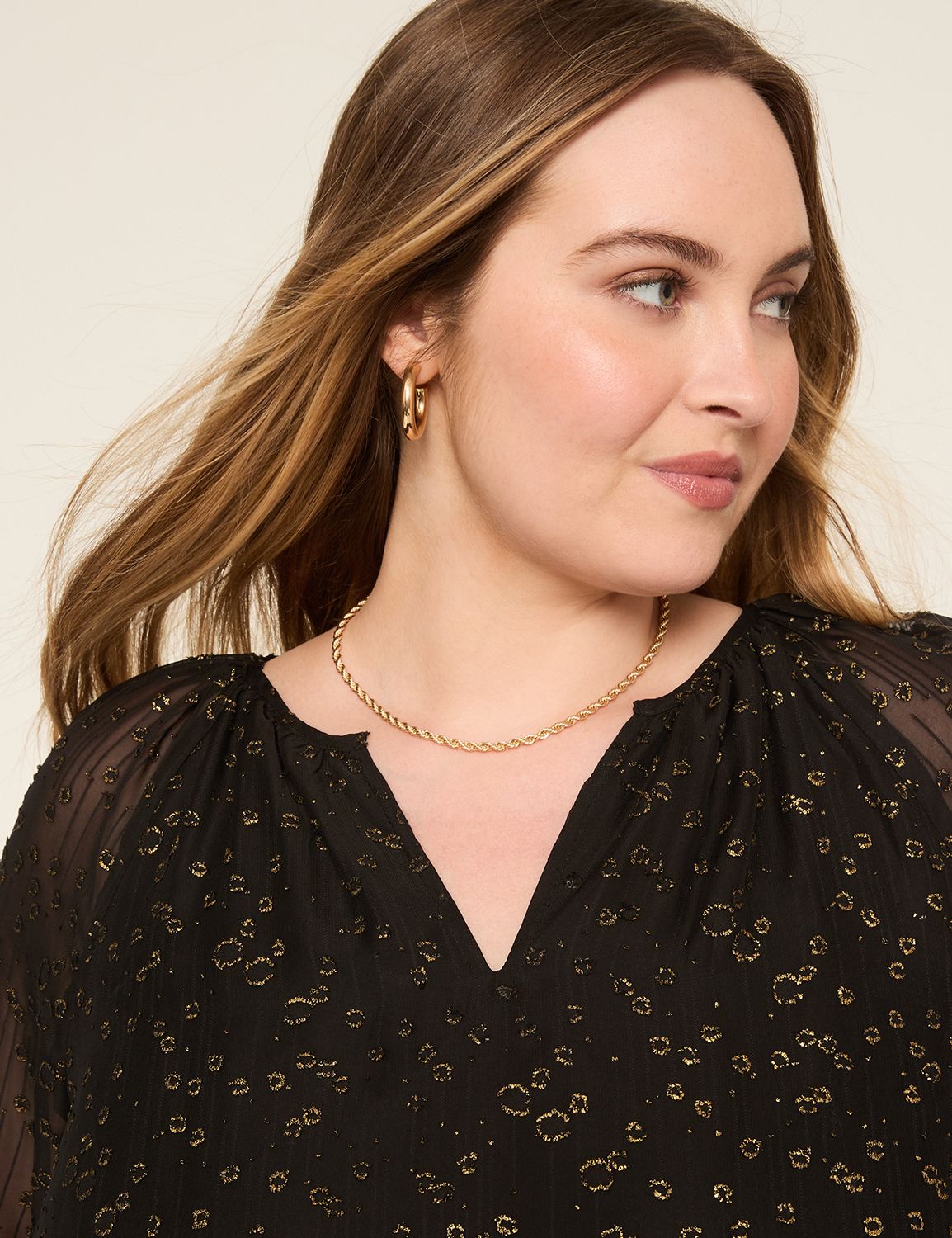 Swing Bracelet Sleeve Split Neck Po Product Image 4