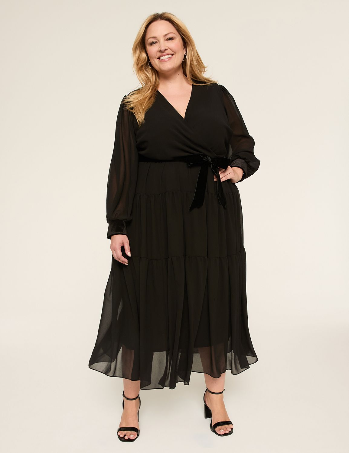 chinese dress ladies Rosa Maxi Wrap Dress – Flutter Sleeves, Pockets main image 0