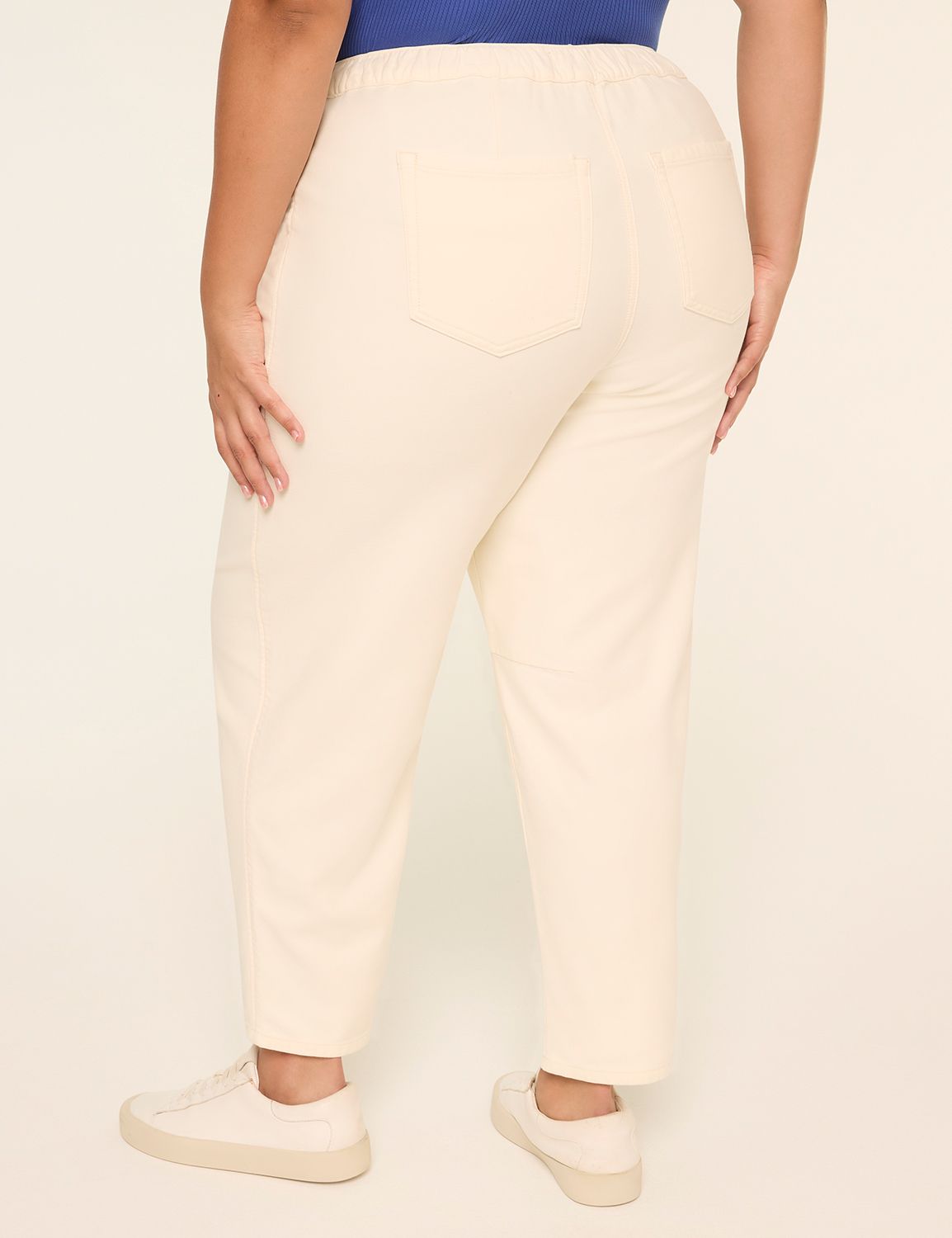Pull-On Knit Denim Curved Ankle Jean