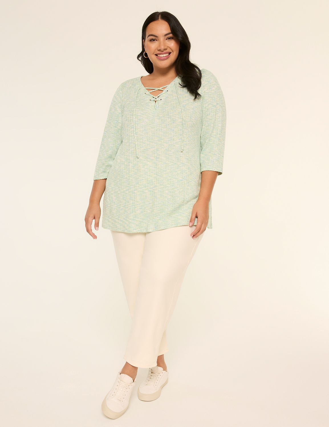 MID RISE PULL ON KNIT DENIM CURVED Product Image 3