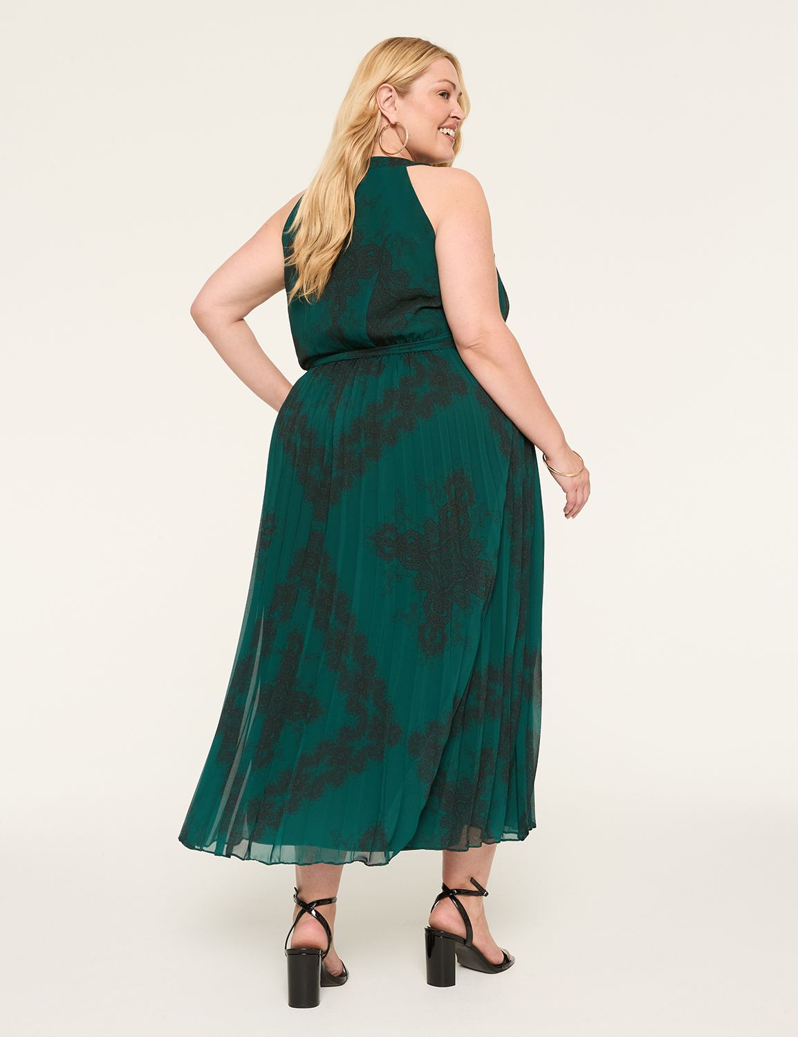 HALTER WITH PLEATED SKIRT AND TIE W Product Image 2
