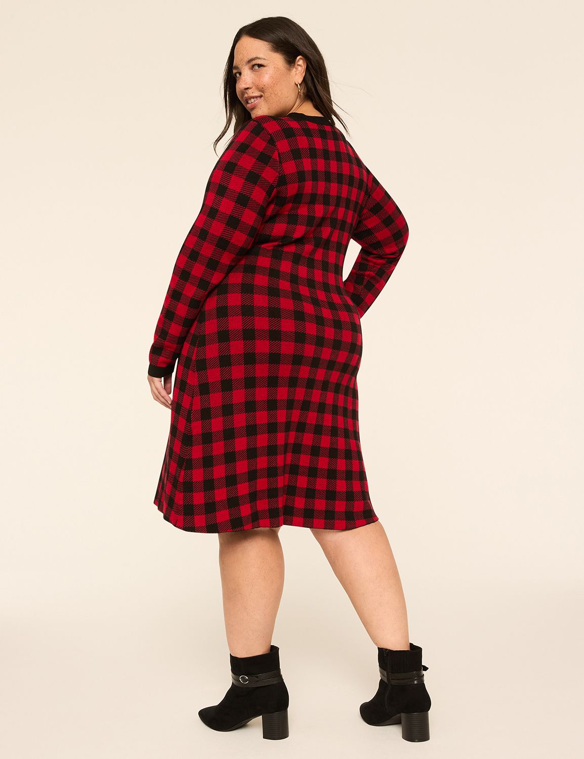 Long-Sleeve Crew-Neck Sweater Dress