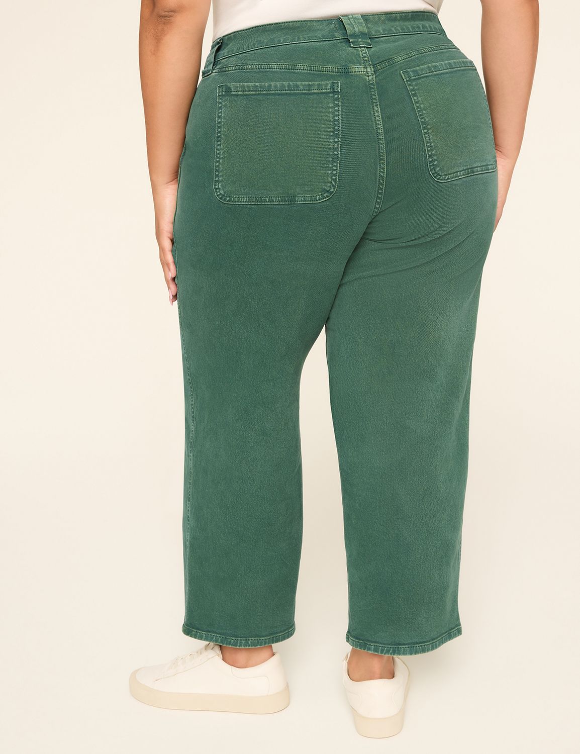 High-Rise Patch-Pocket Ankle Jean