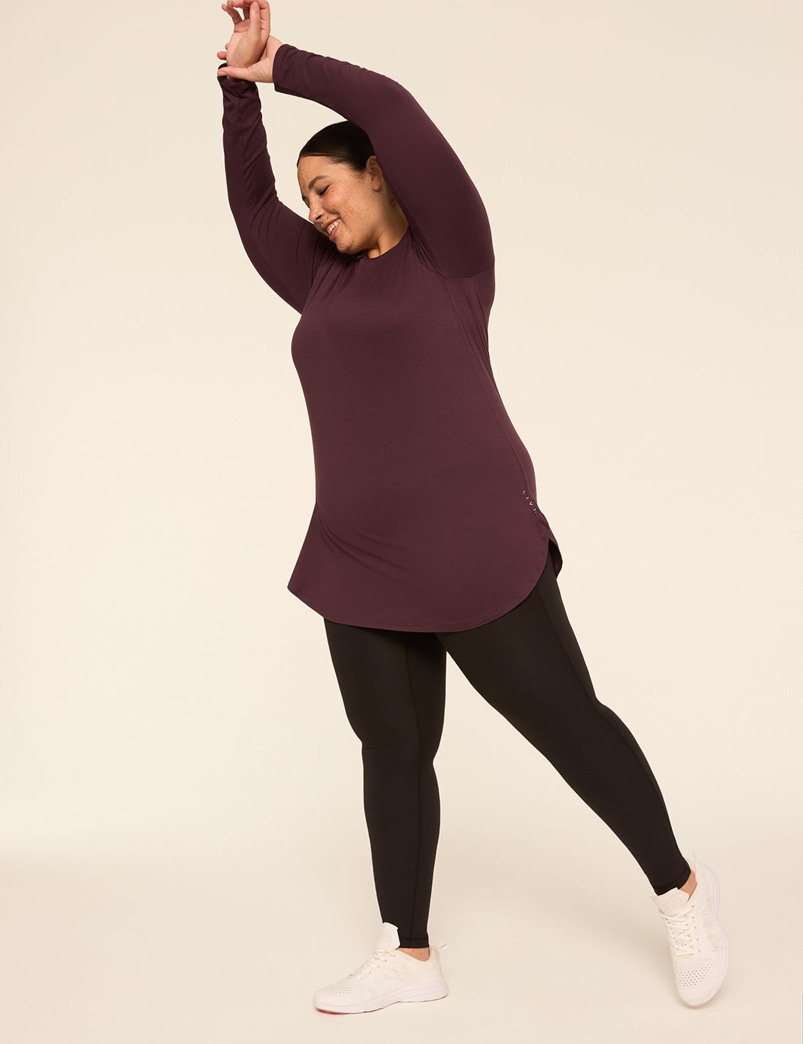 LIVI Long Sleeve Boat Neckline Ruch Product Image 3