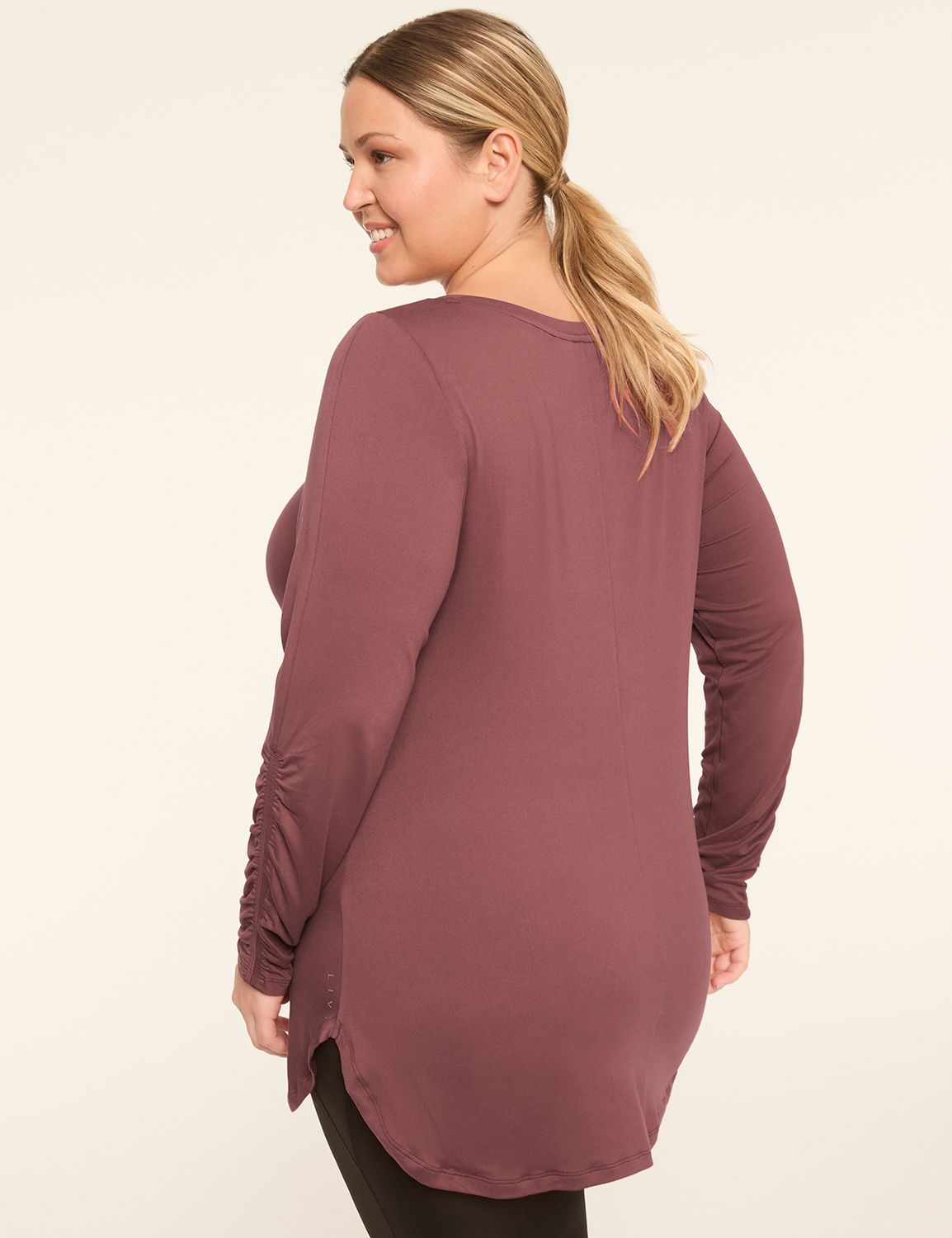 LIVI Long Sleeve Boat Neckline Ruch Product Image 2
