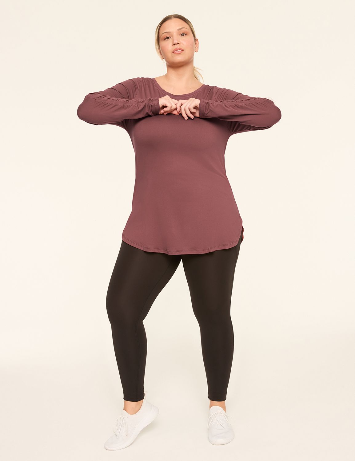 LIVI Long Sleeve Boat Neckline Ruch Product Image 3
