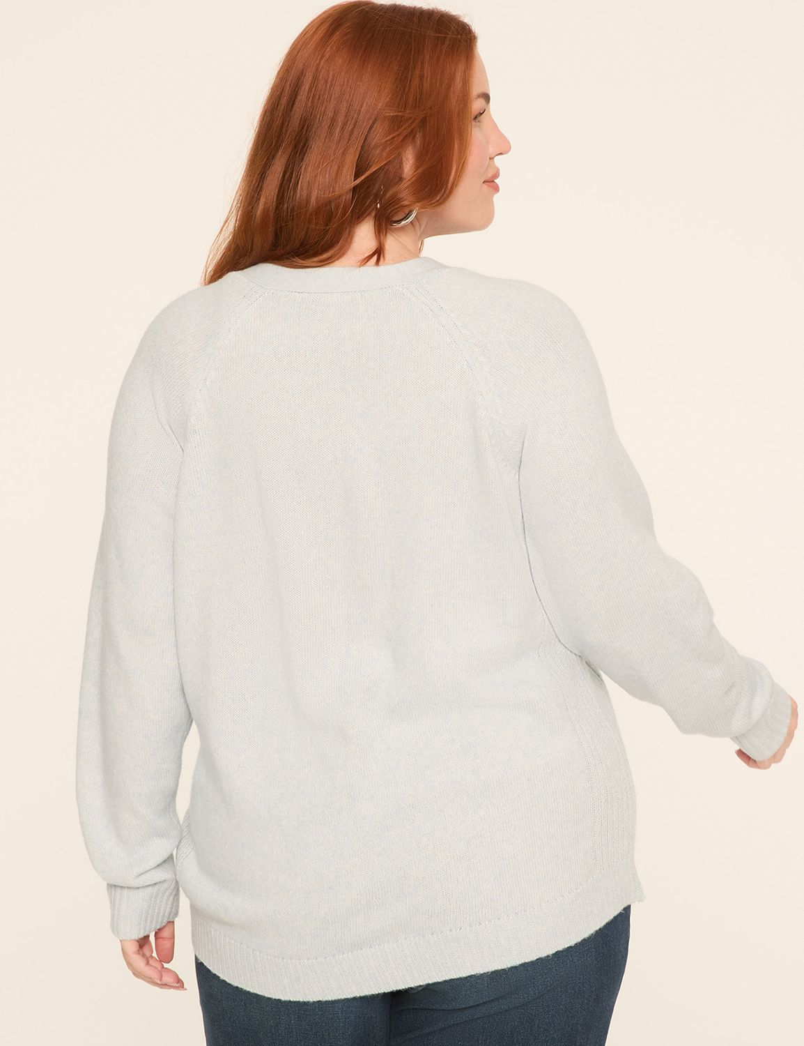 Layered Lace V-Neck Pullover Sweater