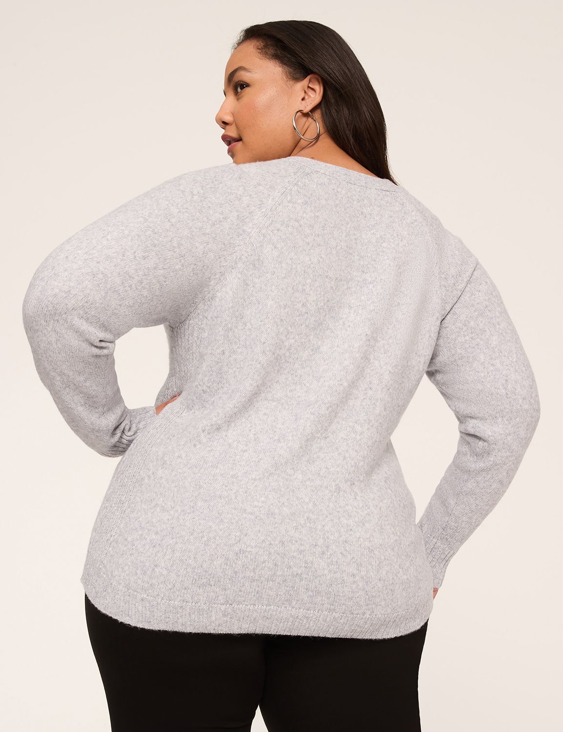 Layered Lace V-Neck Pullover Sweater