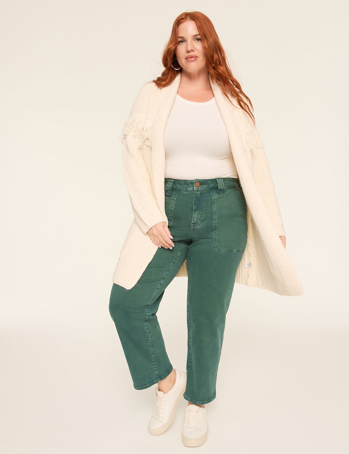 Classic Long Sleeve Open front Frin Product Image 3
