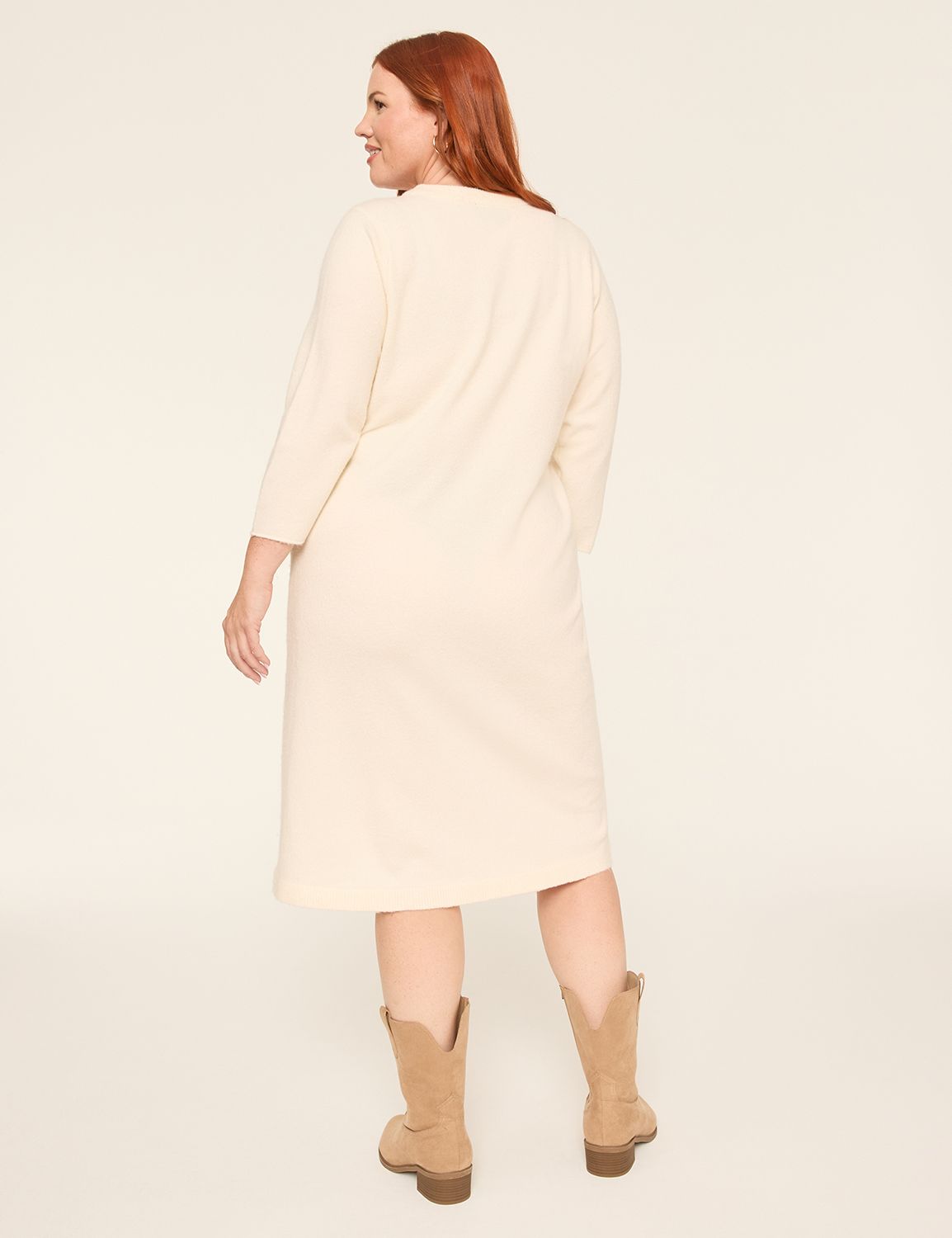 Long-Sleeve Crew-Neck Sweater Dress