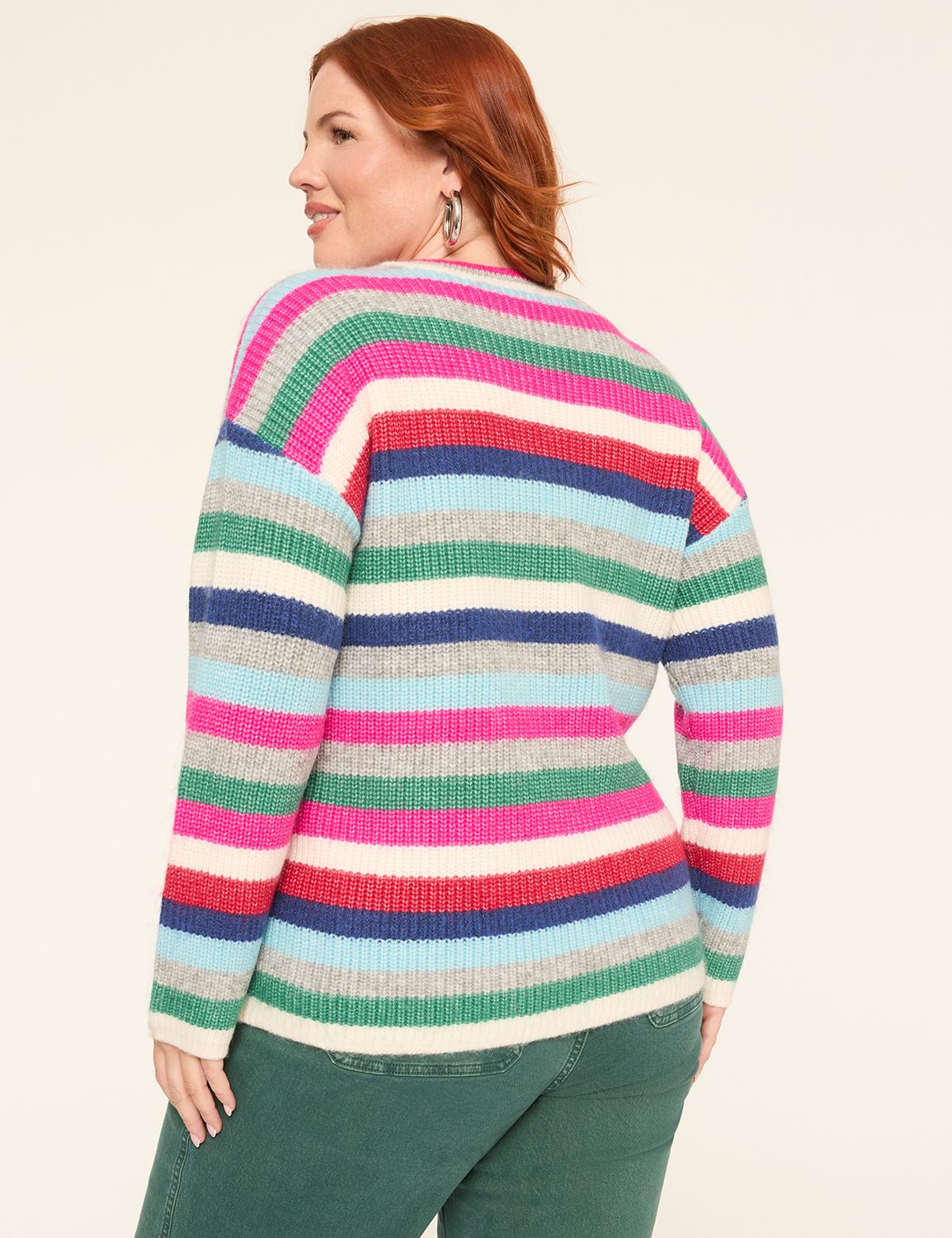Stripe Crew-Neck Pullover Sweater
