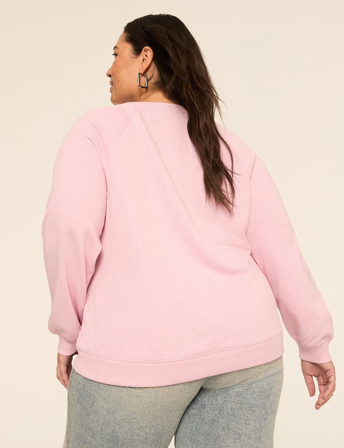 Long Raglan Sleeve Crew Neck Sparkl Product Image 2