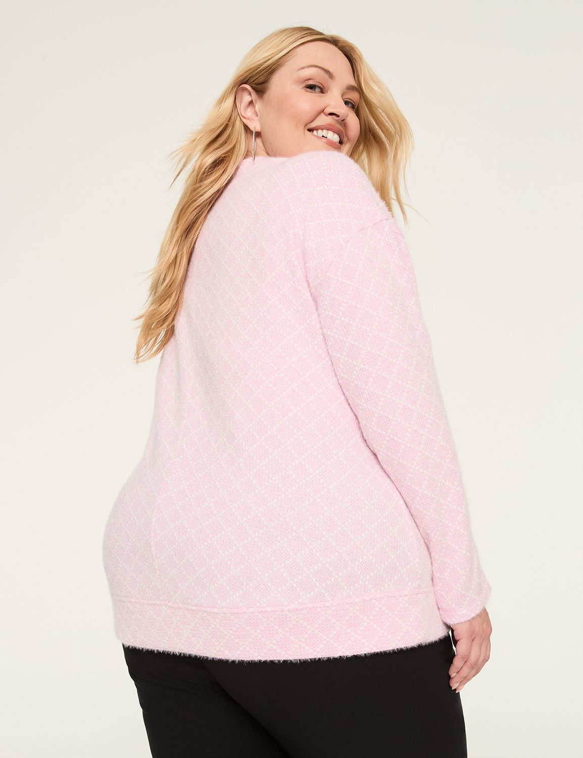 Pull Lane Bryant Taille 26/28 - Gris Maille Cable Clouté - Neuf Avec étiquettes