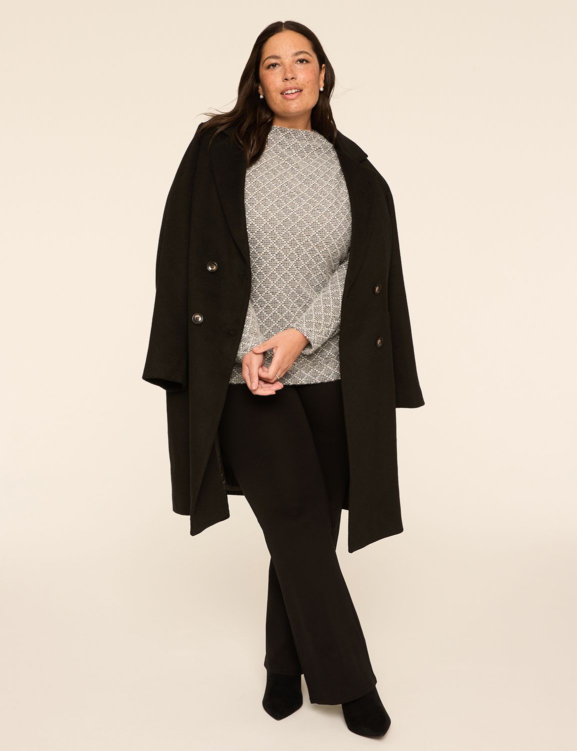 Long Sleeve Boat Mock Neck Cozy Top Product Image 3