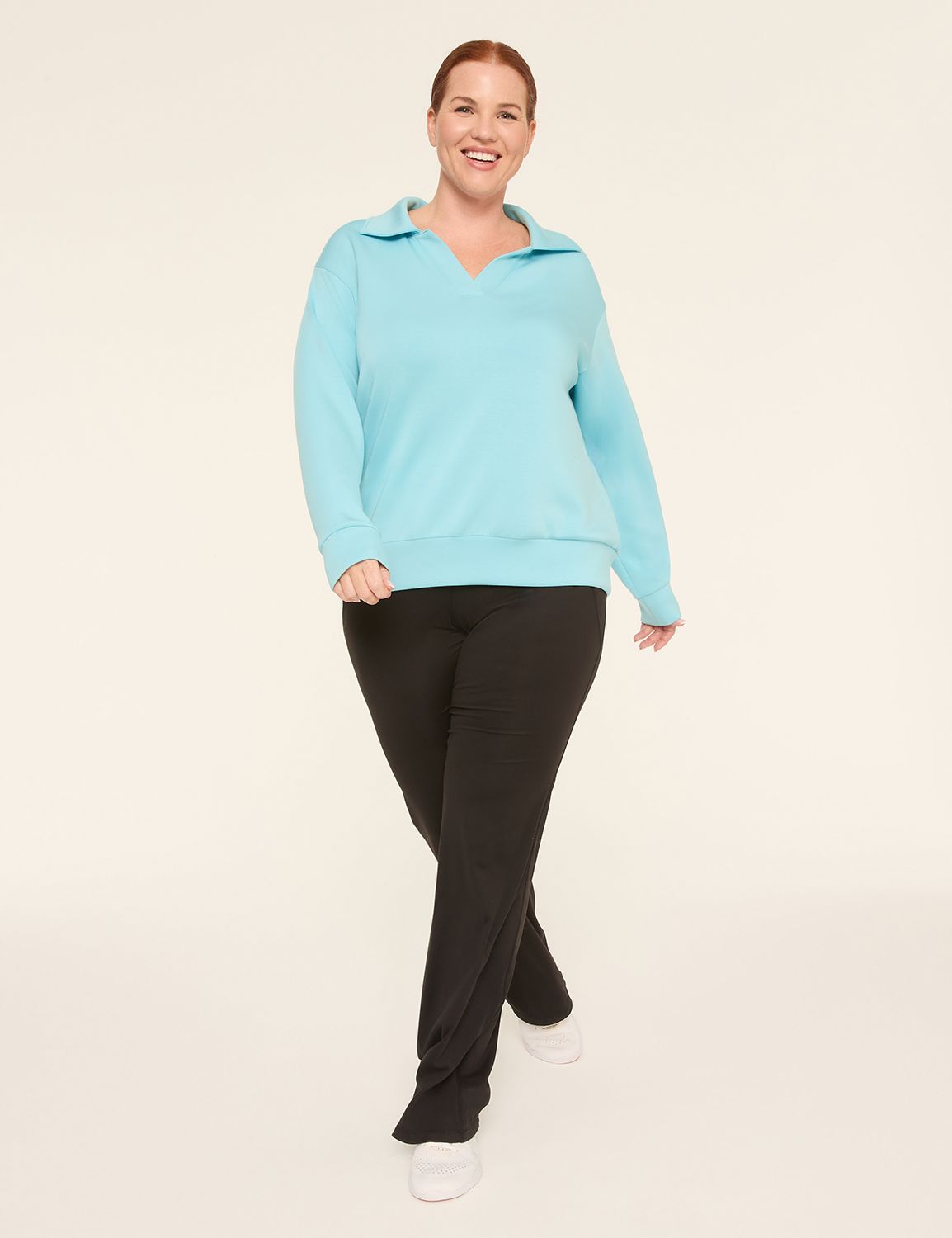 LIVI Long Sleeve Polo Notch Necklin Product Image 3