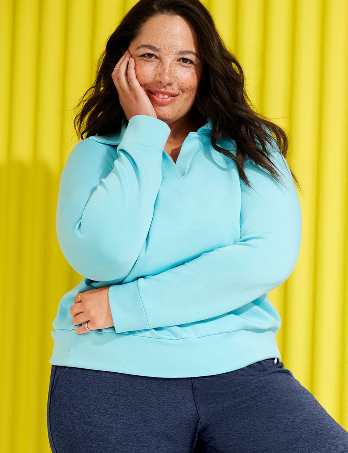 LIVI Long Sleeve Polo Notch Necklin Product Image 4