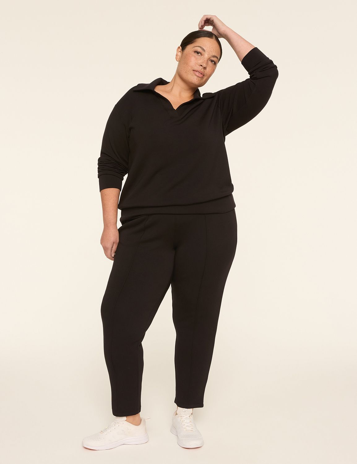 LIVI Long Sleeve Polo Notch Necklin Product Image 3