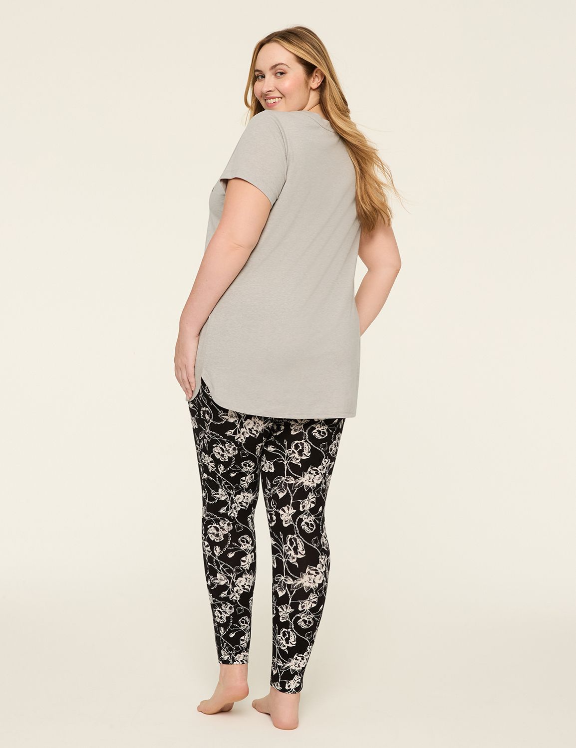 Comfy Cotton Short-Sleeve Tunic & Legging PJ Set
