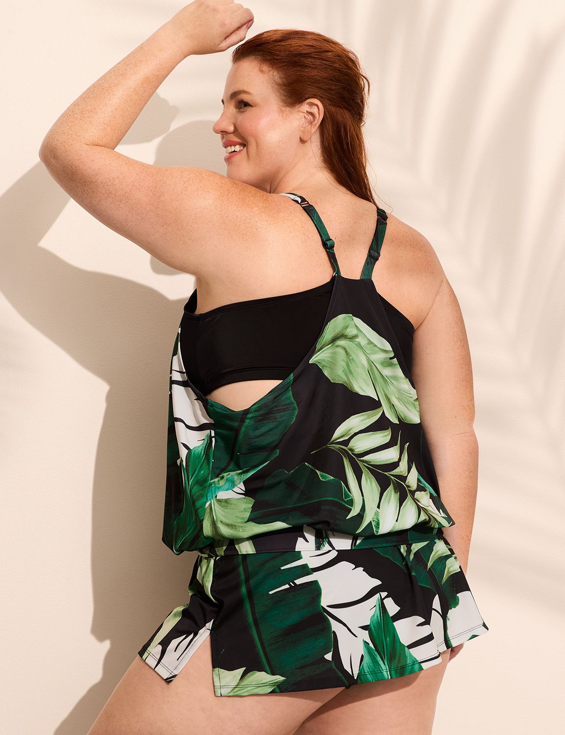 No-Wire Racerback Blouson Tankini Top