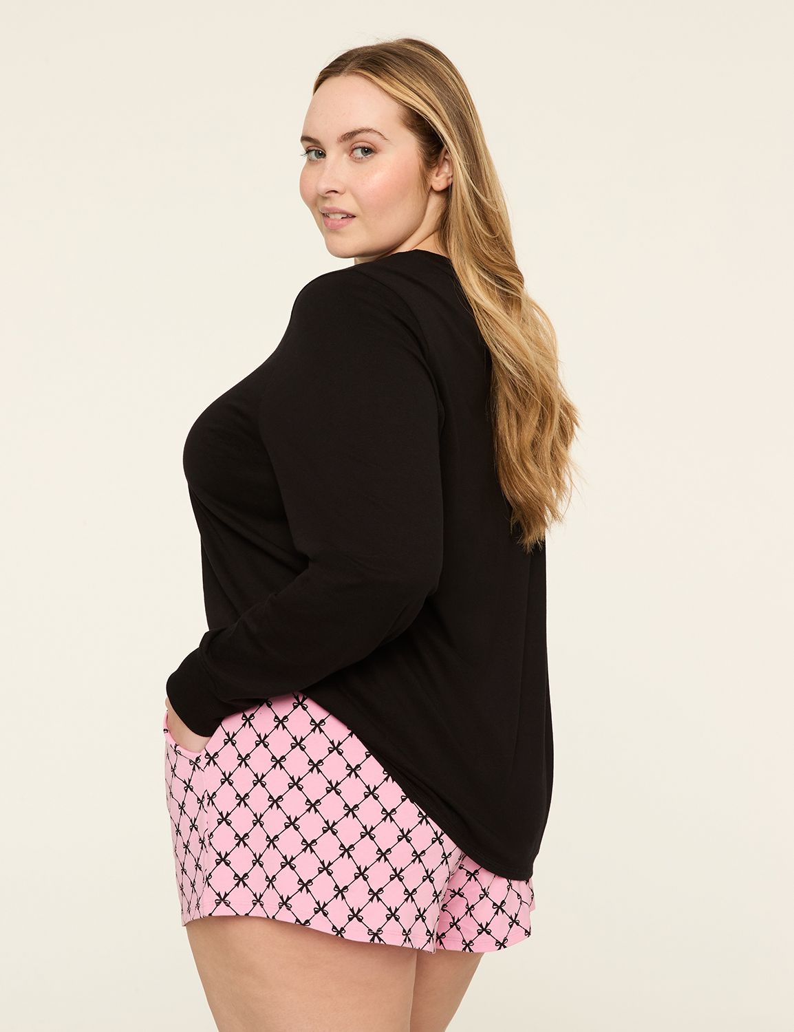Comfy Cotton Long-Sleeve Tee & Short PJ Set